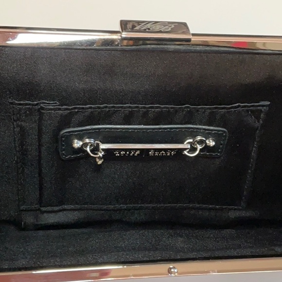 WHBM Floral Ribbon & Bead Embellished Black Clutch Shoulder Bag NWOT - Picture 13 of 13